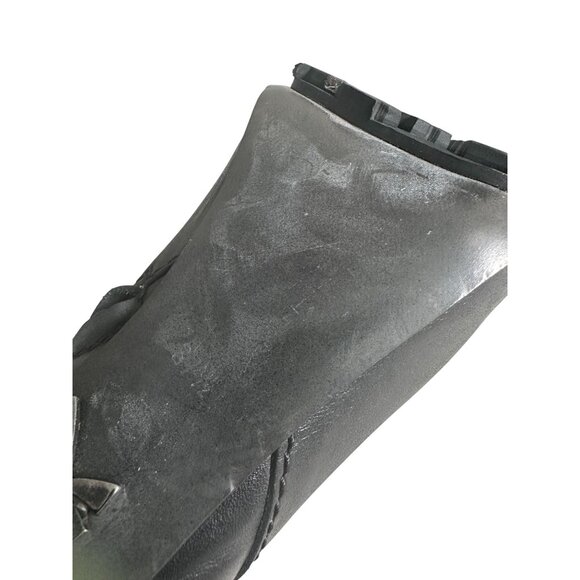 SCHUMACHER Black Leather Booties Heels Size 37.5 - Picture 9 of 12